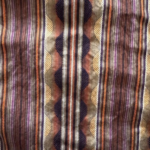 Robert Graham Mens XL Wavy Striped Geometric Flip Cuff Cocktail Brown Multicolor - Picture 3 of 8